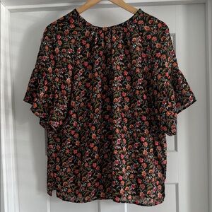 Floral Black Blouse - 157